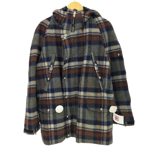 ジュンヤワタナベコムデギャルソンマン JUNYA WATANABE COMME des GARCONS MAN 05aw archive マルチポケット マドラスチェック フーデットジャケット ハーフコート  メンズ JPN:M